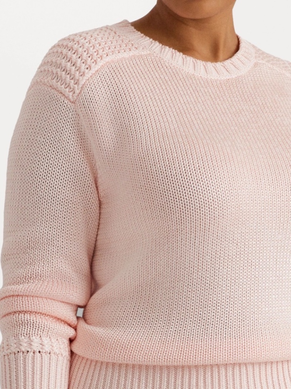Lauren Ralph Lauren 100% Cotton Heavy Weight Semi-Cropped Sweater - Picture 2 of 4